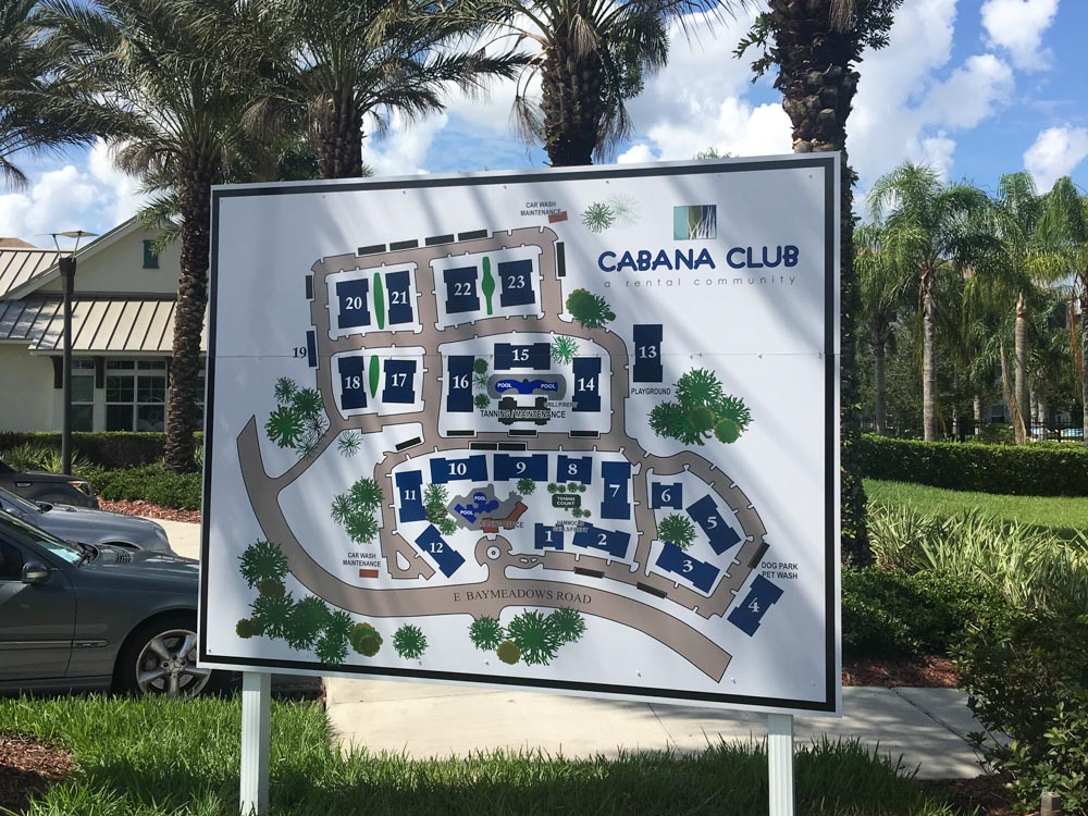 CABANA CLUB - LARGE MAP SIGN